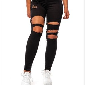 Fitjeans High Waisted Super Ripped Jeans - Medium